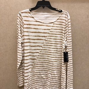 Kim Rogers Top Tan and White XL
